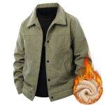 Veste en velours ctel homme double polaire fashion - vert