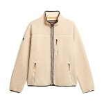Veste a zip superdry polaire outdoor - beige avoine