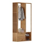 Vestiaire dentr�e 6 en 1 avec miroir et rangements meuble porte - manteau et chaussures avec penderie ...