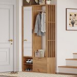Vestiaire dentr�e - tkopy - meuble dentr�e avec miroir et armoire vestiaire - �tendoir � linge - 100x33x190cm ...