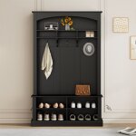 Vestiaire dentre avec banc meuble entree porte manteau avec porte - chaussures 3 crochetset et rangement ...