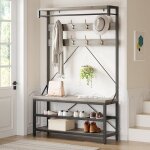 Vestiaire dentr�e - meuble dentr�e - 105x38x187cm - ch�ne wotan - armoire � chaussures - portemanteau ...