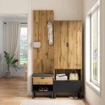 Vestiaire dentre meuble d?entre penderie avec banc  chaussures et coussins accessoires  suspendre ...