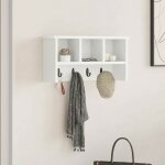 Vestiaire - meuble d entree vidaxl porte - manteau mural blanc 50 x 16 x 26 cm bois ding�nierie