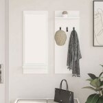 Vestiaire - meuble d entree vidaxl porte - manteau mural blanc 70 x 10 x 90 cm bois ding�nierie