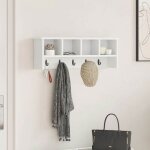 Vestiaire - meuble d entree vidaxl porte - manteau mural blanc 75 x 16 x 26 cm bois ding�nierie