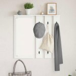 Vestiaire - meuble d entree vidaxl porte - manteau mural blanc 84 x 10 x 80 cm bois ding�nierie