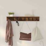 Vestiaire - meuble d entree vidaxl porte - manteau mural avec �tag�re ch�ne fum� 80 x 10. 5 x 10. 5 cm ...