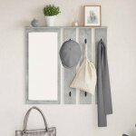 Vestiaire - meuble d entree vidaxl porte - manteau mural avec �tag�re gris b�ton 84 x 10 x 80 cm