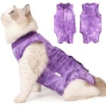 V�tements pour chat - gilet post - op�ratoire - v�tements pour animaux r�sistants aux l�chages - violet ...