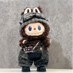 Convient pour le vtement de la poupe labubulunettes chapeau salopette pantalon vintage appareil photo ...