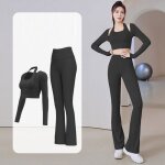 Vêtement de sport femme 2 pièces ensemble de yoga t - shirt halter et legging tenue de sport pour gym ... Vêtement de sport femme 2 pièces ensemble de yoga t - shirt halter et legging tenue de sport pour gym ...