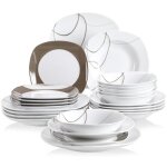 Veweet nikita 24pcs service de table 6pcs 9. 75 assiette plate 8. 5 assiette creuse 7. 5 assiette  dessert ...