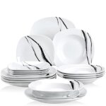 Veweet teresa 18pcs assiettes service de table pocelaine assiettes plates assiette creuse assiette  ...