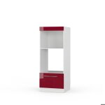 Vicco armoire micro - ondes fame - line rouge bordeaux haute brillance 60 cm ouvert