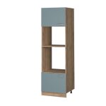 Armoire micro - ondes r - line 60cm bleu - gris / ch�ne de force dor� vicco 41119