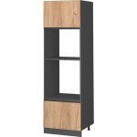 Armoire micro - ondes r - line 60cm j - shape ch�ne de force dor� / anthracite vicco 39752