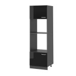 Armoire micro - ondes r - line 60cm noir haute brillance / anthracite vicco 41086