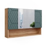 Armoire de salle de bain avec miroir irma 80. 1x55cm vert / force de lor chne chne de force dor vicco ...