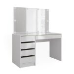 Vicco coiffeuse sherry blanc 120 cm avec �clairage led