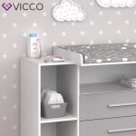 Vicco commode à langer oskar blanc gris étagère à langer meuble bébé commode table à langer Vicco commode à langer oskar blanc gris étagère à langer meuble bébé commode table à langer