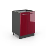 Meuble bas de cuisine fame - line 60cm pt chêne rouge bordeaux haute brillance anthracite vicco Meuble bas de cuisine fame - line 60cm pt chêne rouge bordeaux haute brillance anthracite vicco