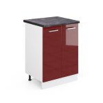 Meuble bas de cuisine r - line 60cm pt anthracite rouge bordeaux haute brillance blanc vicco