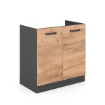Vicco meuble bas sous - évier r - line chêne de force doré 80 cm pa anthracite Vicco meuble bas sous - évier r - line chêne de force doré 80 cm pa anthracite