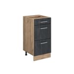Vicco meuble cuisine r - line bton noir 40 cm sans plan de travail