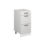 Meuble cuisine r - line 40cm avec tiroirs pt ch�ne blanc campagne blanc vicco