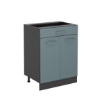 Meuble cuisine r - line 60cm avec tiroir sans pt bleu - gris / anthracite vicco 41059