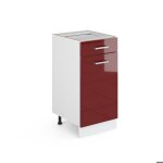 Meuble cuisine r - line 40cm pt anthracite rouge bordeaux haute brillance blanc vicco