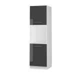 Meuble pour four fame - line 60cm avec tagres ouvertes anthracite haute brillance blanc vicco