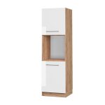 Meuble pour four fame - line 60cm ouvert blanc haute brillance chne de force dor vicco
