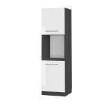 Meuble pour four fame - line 60cm ouvert blanc haute brillance anthracite vicco
