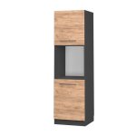 Meuble pour four fame - line 60cm ouvert ch�ne de force dor� anthracite vicco