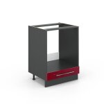 Meuble pour four fame - line 60cm pt marbre rouge bordeaux haute brillance anthracite vicco