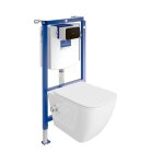 Viconnect h112 wc encastr� avec plaque de commande + wc suspendu parana blanc sans rebord kit complet ...