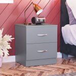 Vida designs rbd2 - table de chevet grise 40 x 36 x 47 cm 2 tiroirs