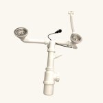 Vidage automatique cuipd671 - d pour �vier 2 bacs inox - siphon gain de place