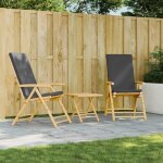 Vidaxl lot de 2 chaises inclinables de jardin pliantes avec coussins si�ges avec accoudoirs fauteuils ...