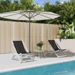 Vidaxl lot de 2 chaises de plage pliantes transats avec hauteur rglable bain de soleil jardin moderne ...