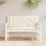 Vidaxl lot de 2 coussins de banc de jardin revtement de banc avec jeux de cordes coussin dextrieur ...