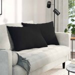 Vidaxl lot de 2 coussins de canap� rectangulaires 70 x 50 x 20 cm - noir housses amovibles