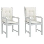 Vidaxl lot de 2 coussins de chaise � dossier bas oreillers de balcon coussins de si�ges patio jardin ...