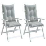Vidaxl lot de 2 coussins de chaise  dossier haut oreillers de balcon coussins de siges patio jardin ...