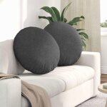 Vidaxl - 2 coussins de chaise ronds �60 cm velours c�tel� gris fonc� d�houssables