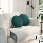Vidaxl lot de 2 galettes de chaise rondes vert fonc� �40 x 13 cm - housses d�houssables