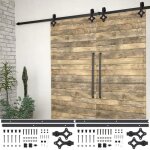 Vidaxl 2x kits de fixation pour porte coulissante systme de porte coulissante cuisine bureau grange ...