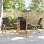 Vidaxl lot de 4 chaises inclinables de jardin pliantes avec coussins siges avec accoudoirs fauteuils ...